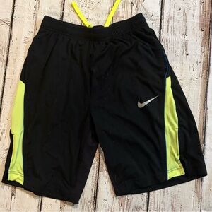 Nike Black and Yellow Athletic Shorts
